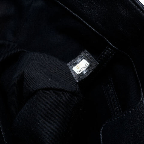 シャネル CHANEL 24番台 2017-2018 ワイルドステッチ カーフ キャビア ターンロック トート ショルダーバッグ ブラック WS22835