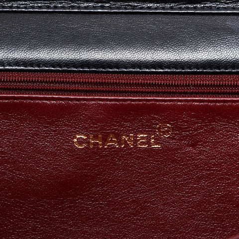 シャネル CHANEL 4番台 1996-1997 ラムスキン フルフラップ チェーン ショルダーバッグ ブラック WS22837