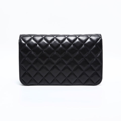 シャネル CHANEL 4番台 1996-1997 ラムスキン フルフラップ チェーン ショルダーバッグ ブラック WS22837