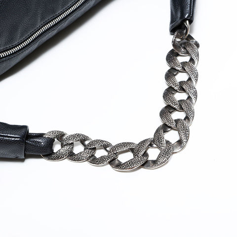 CHANEL No. 13 2009-2010 Caviar Skin COCO Mark Shoulder Bag black WS22838