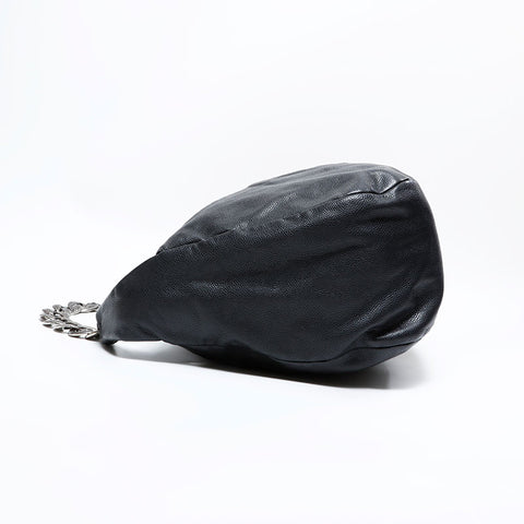 CHANEL No. 13 2009-2010 Caviar Skin COCO Mark Shoulder Bag black WS22838