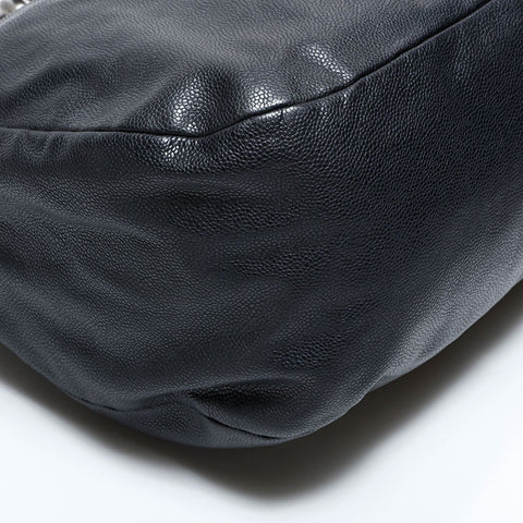 CHANEL No. 13 2009-2010 Caviar Skin COCO Mark Shoulder Bag black WS22838