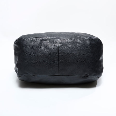 CHANEL No. 13 2009-2010 Caviar Skin COCO Mark Shoulder Bag black WS22838