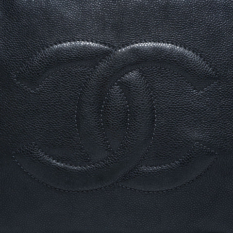 CHANEL No. 13 2009-2010 Caviar Skin COCO Mark Shoulder Bag black WS22838