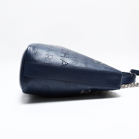 CHANEL 27th Series 2019 2-way Pouch with Punching Logo Chain Tote Bag Navy WS22840