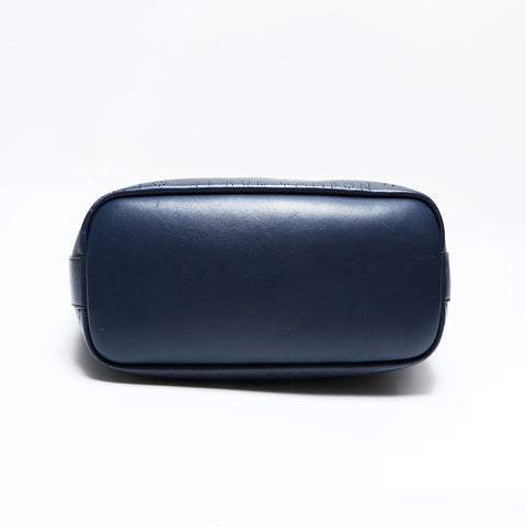 シャネル CHANEL 27番台 2019 2way ポーチ付き パンチング ロゴ チェーン トートバッグ ネイビー WS22840