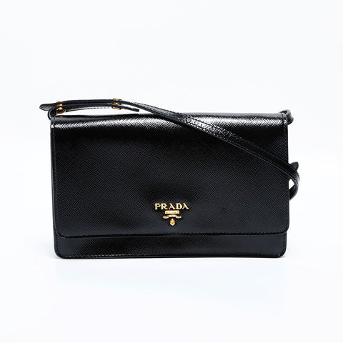 プラダ PRADA レザー ショルダーバッグ ブラック WS22842