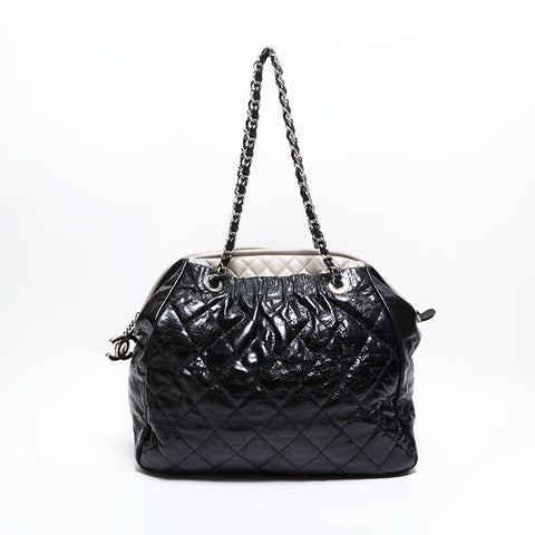 CHANEL 13 Series 2009–2010 Matelassé Chain Shoulder Bag Black WS22844