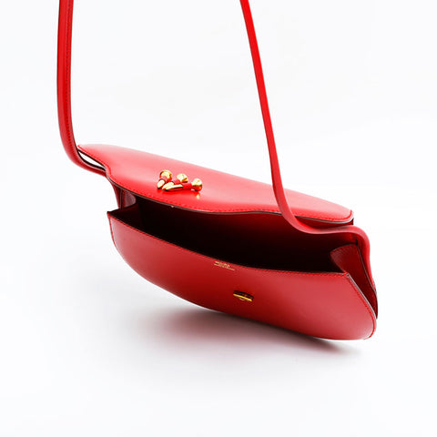 エルメス HERMES レザー 釘 ショルダーバッグ レッド WS22845