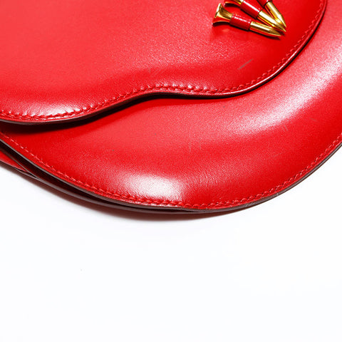 エルメス HERMES レザー 釘 ショルダーバッグ レッド WS22845