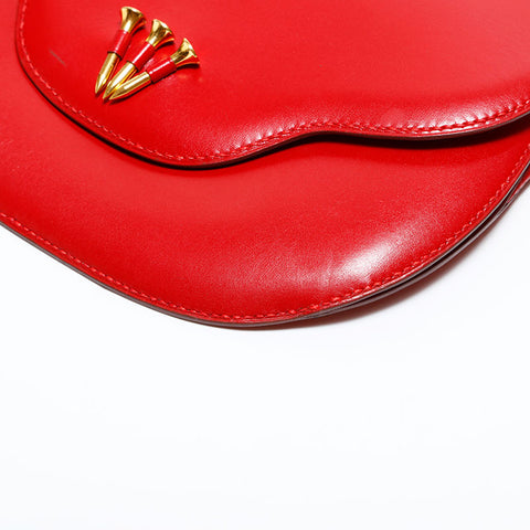 エルメス HERMES レザー 釘 ショルダーバッグ レッド WS22845