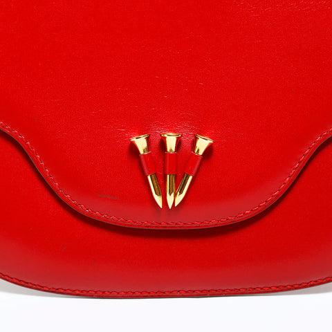 エルメス HERMES レザー 釘 ショルダーバッグ レッド WS22845