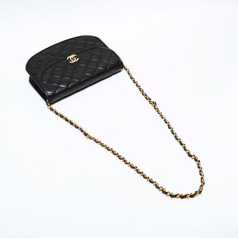 CHANEL No. 3 1994-1996 Lambskin Paris Limited Edition Flap Shoulder Bag black WS22846