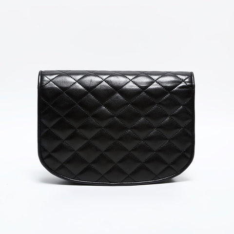 CHANEL No. 3 1994-1996 Lambskin Paris Limited Edition Flap Shoulder Bag black WS22846