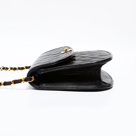 CHANEL No. 3 1994-1996 Lambskin Paris Limited Edition Flap Shoulder Bag black WS22846