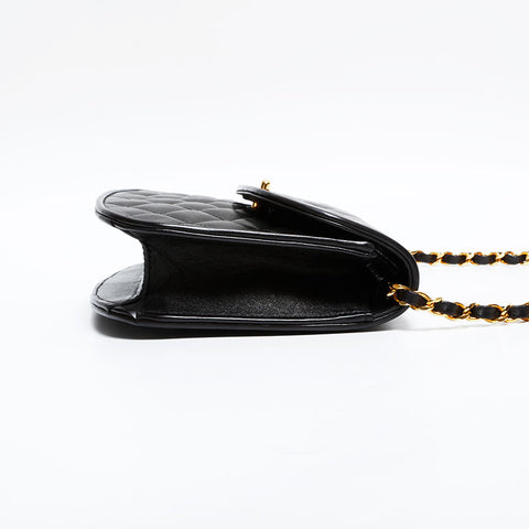 CHANEL No. 3 1994-1996 Lambskin Paris Limited Edition Flap Shoulder Bag black WS22846