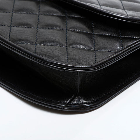 CHANEL No. 3 1994-1996 Lambskin Paris Limited Edition Flap Shoulder Bag black WS22846