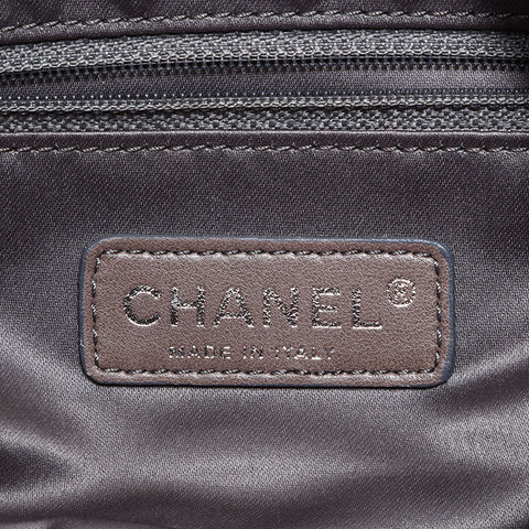 CHANEL Nr. 12 2008-2009 Satin Chain Ribbon Umhängetasche schwarz WS22847