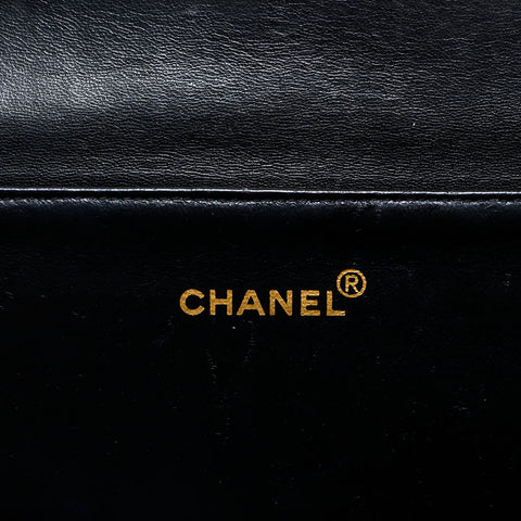 CHANEL No. 4 1996-1997 Lambskin Double Face Handbag black WS22848