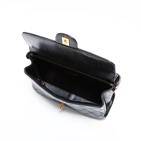 CHANEL No. 4 1996-1997 Lambskin Double Face Handbag black WS22848