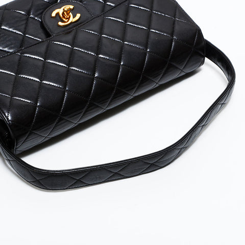 CHANEL No. 4 1996-1997 Lambskin Double Face Handbag black WS22848