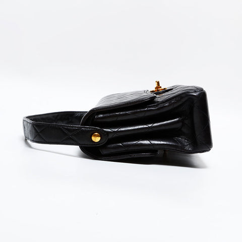 CHANEL No. 4 1996-1997 Lambskin Double Face Handbag black WS22848