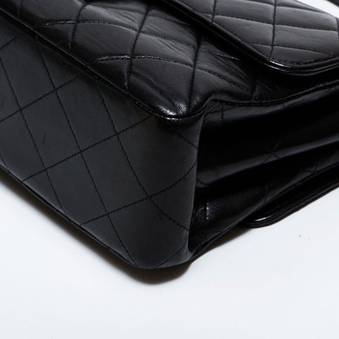 CHANEL No. 4 1996-1997 Lambskin Double Face Handbag black WS22848