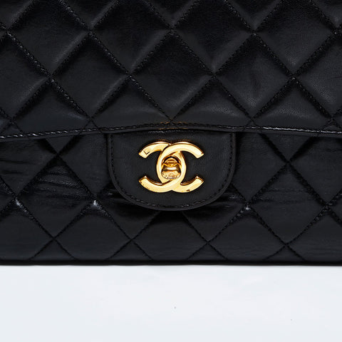 CHANEL No. 4 1996-1997 Lambskin Double Face Handbag black WS22848
