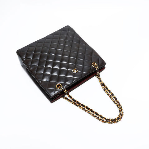 CHANEL No. 3 1994-1996 Lambskin Matelasse Shoulder Bag black WS22849