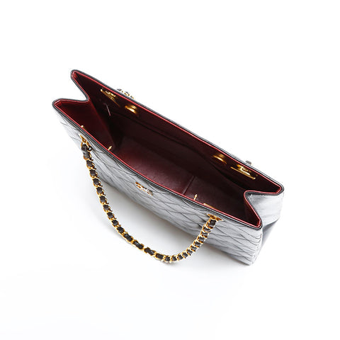 CHANEL No. 3 1994-1996 Lambskin Matelasse Shoulder Bag black WS22849