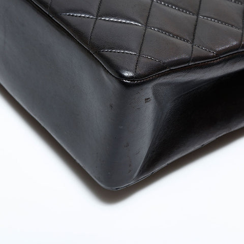 CHANEL No. 3 1994-1996 Lambskin Matelasse Shoulder Bag black WS22849