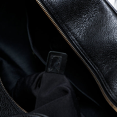 CHANEL Caviar Skin Matrasse Boston bag black WS22854