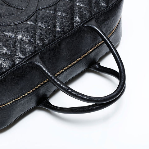 CHANEL Caviar Skin Matrasse Boston bag black WS22854