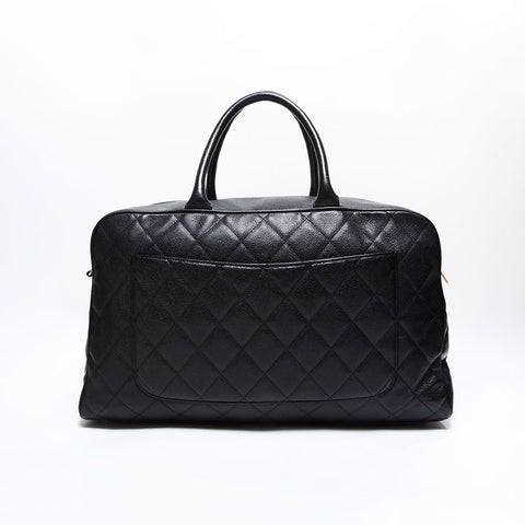 CHANEL Caviar Skin Matrasse Boston bag black WS22854