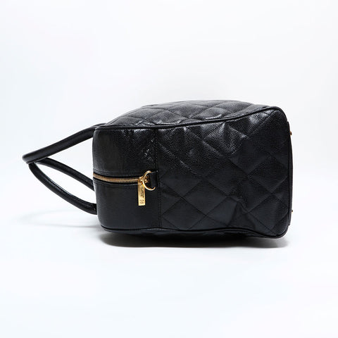 CHANEL Caviar Skin Matrasse Boston bag black WS22854