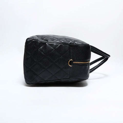 CHANEL Caviar Skin Matrasse Boston bag black WS22854