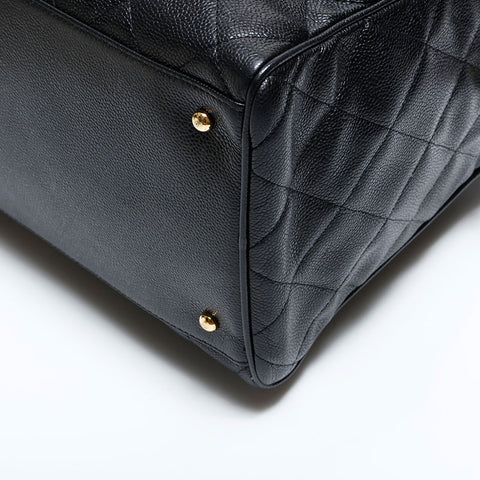 CHANEL Caviar Skin Matrasse Boston bag black WS22854