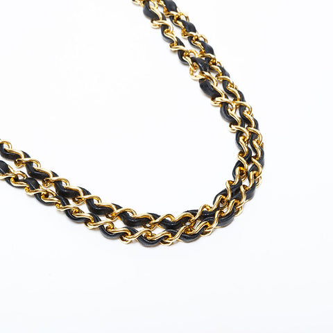 シャネル CHANEL 1番台 1989-1991 ラムスキン ダブルフラップ チェーン マトラッセ 25cm ショルダーバッグ ブラック WS22855