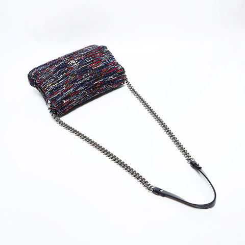 CHANEL No. 21 2015-2016 Tweed Wool Flap Shoulder Bag multicolor WS22856
