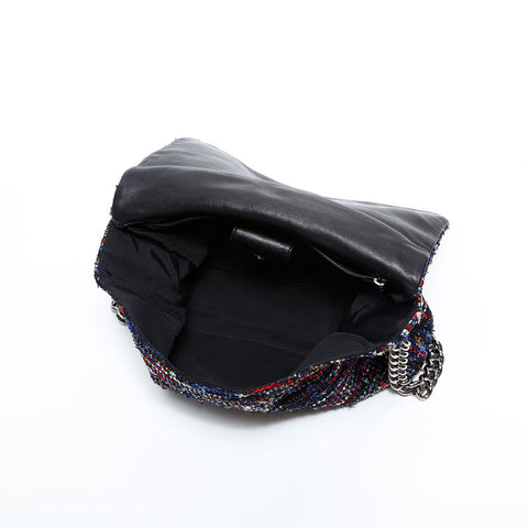 CHANEL No. 21 2015-2016 Tweed Wool Flap Shoulder Bag multicolor WS22856