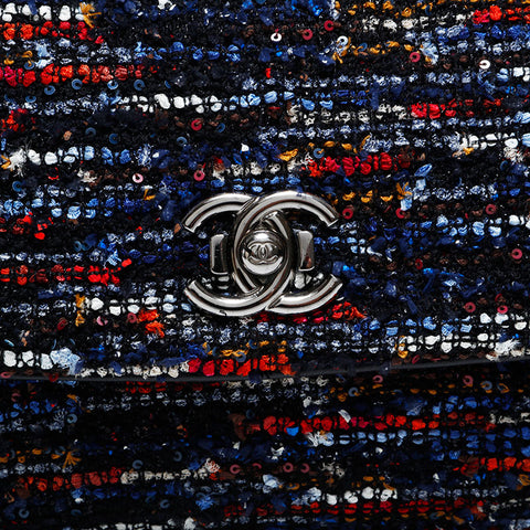 CHANEL No. 21 2015-2016 Tweed Wool Flap Shoulder Bag multicolor WS22856