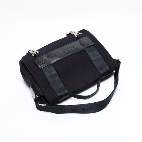 シャネル CHANEL 9番台 2004-2005 ナイロン メッセンジャーバッグ スポーツライン ショルダーバッグ ブラック WS22857