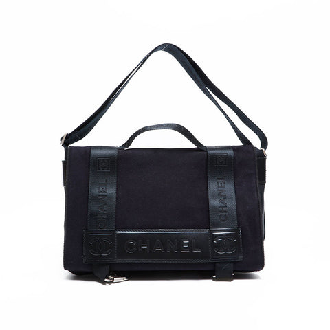 シャネル CHANEL 9番台 2004-2005 ナイロン メッセンジャーバッグ スポーツライン ショルダーバッグ ブラック WS22857