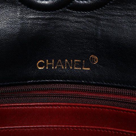 シャネル CHANEL ラムスキン マトラッセ チェーン ショルダーバッグ ブラック WS22858