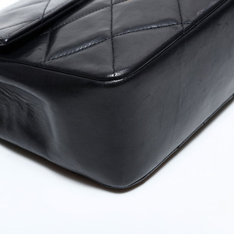 シャネル CHANEL ラムスキン マトラッセ チェーン ショルダーバッグ ブラック WS22858