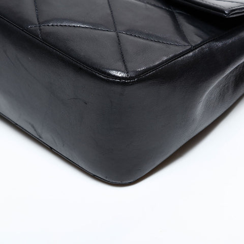 シャネル CHANEL ラムスキン マトラッセ チェーン ショルダーバッグ ブラック WS22858