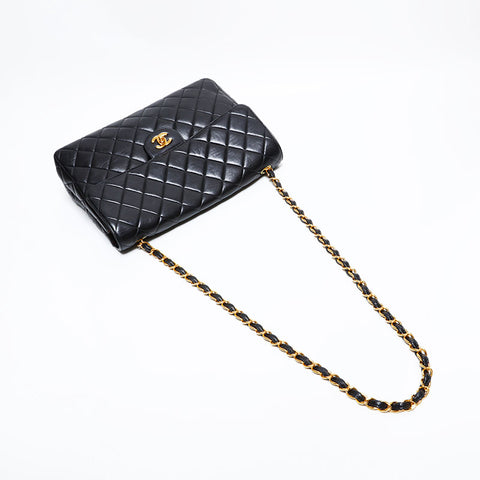 シャネル CHANEL 4番台 1996-1998 マトラッセ ラムスキン 30 ショルダーバッグ ブラック WS22859