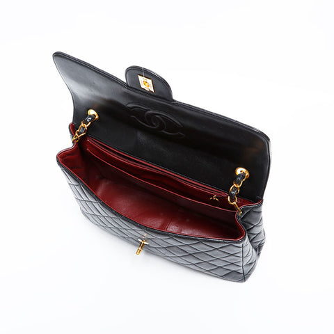 シャネル CHANEL 4番台 1996-1998 マトラッセ ラムスキン 30 ショルダーバッグ ブラック WS22859