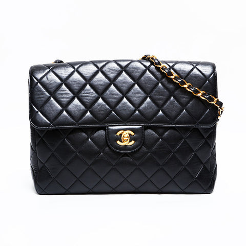 シャネル CHANEL 4番台 1996-1998 マトラッセ ラムスキン 30 ショルダーバッグ ブラック WS22859