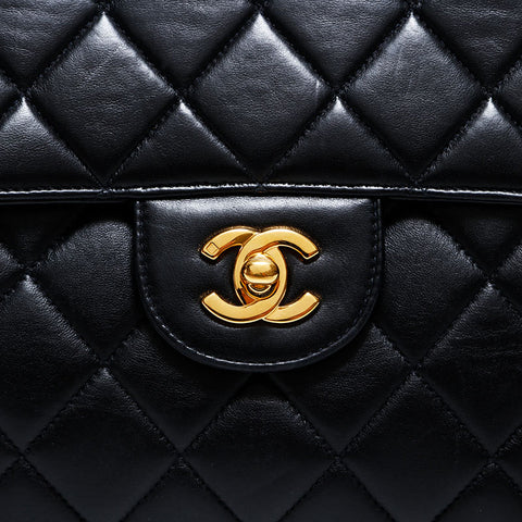 シャネル CHANEL 4番台 1996-1998 マトラッセ ラムスキン 30 ショルダーバッグ ブラック WS22859